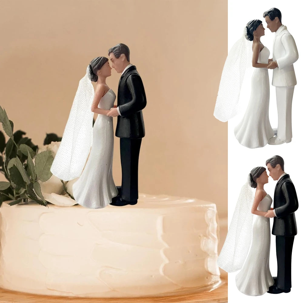 Bride & Groom Wedding Cake Topper | Romantic Couple Figurine | Wedding & Anniversary Decor