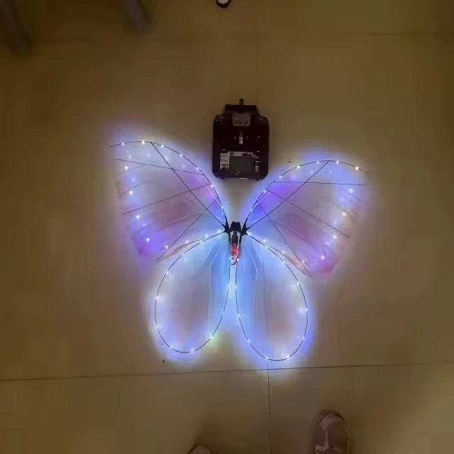 LED Butterfly Drone for Stage & Wedding - Rechargeable Remote Control Flying Ornament