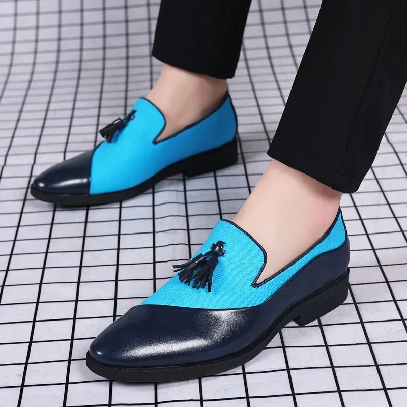 Chaussures Habillées Homme 2026 Nouvelles Chaussures en Cuir Décontractées Homme Chaussures Habillées d'Affaires en Cuir Tendance Polyvalentes Mocassins Bout Pointu à Enfiler