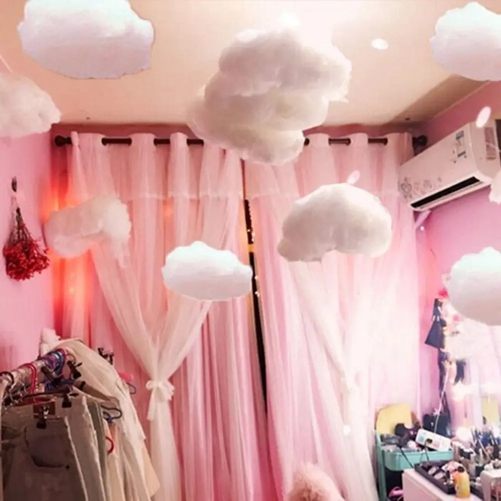 Toiles de fond pour fêtes de photographie, arrangements de mariage, centres commerciaux, nuages décoratifs, fournitures de fête, coton artificiel