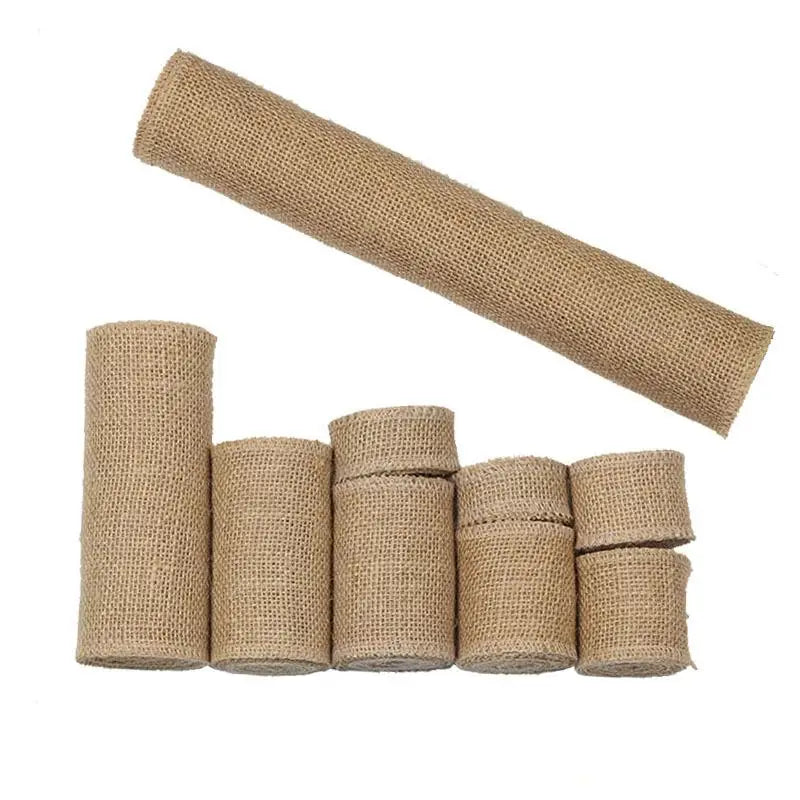 Jute Burlap Ribbon Roll DIY Handmade Craft Supplies for Wedding Decor Gift Wrapping Flower Bouquets Table Garland Party DIY