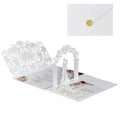 6 Pièces/Lot 3D Pop Up Mariés Ivoire Carte d'invitation de mariage Laser Poche Florale Douche nuptiale Invitations de fiançailles