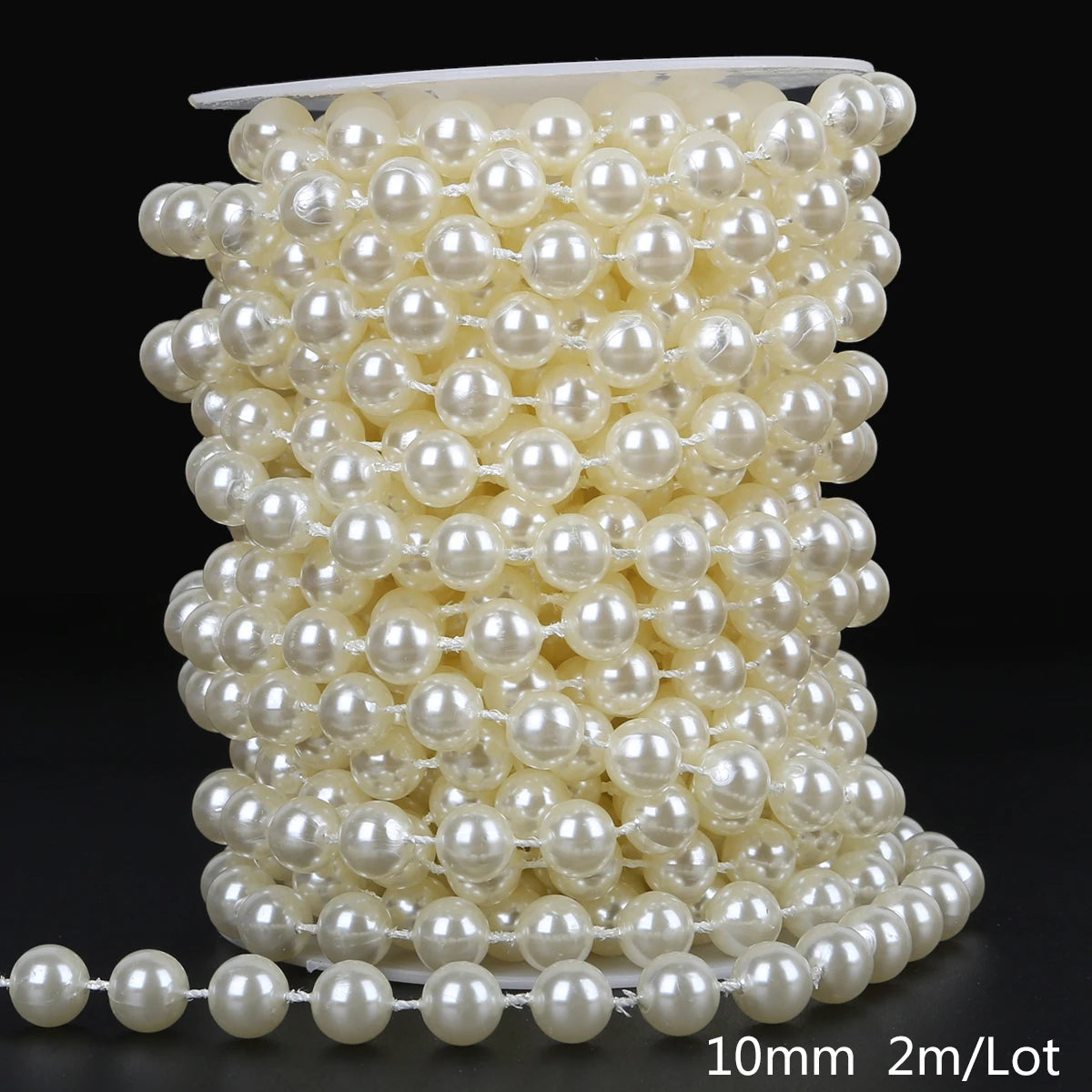 Chaîne de perles ABS double rangée de 3/4/5/6/8/10 mm, chaîne de perles de robe de mariée, chaîne de perles demi-rondes, accessoires de bijoux DIY