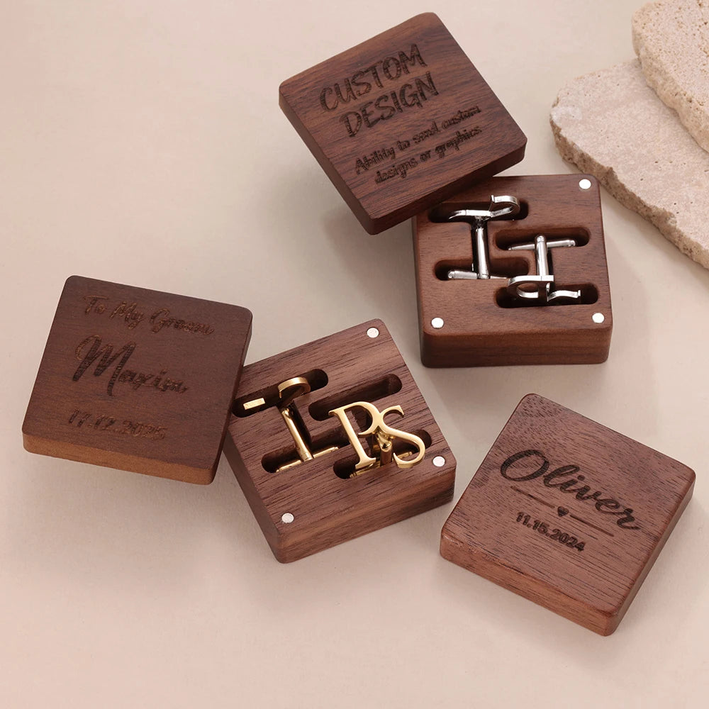 Personalized Initial Cufflinks for Men | Custom Monogram Groom & Wedding Gift