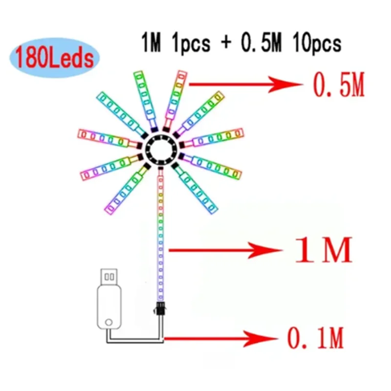 Guirlande lumineuse de Noël intelligente RVBIC à LED, bande lumineuse USB, lampe guirlande LED, pour l'extérieur, le jardin, la chambre, le camping, la décoration de mariage, lumières féériques