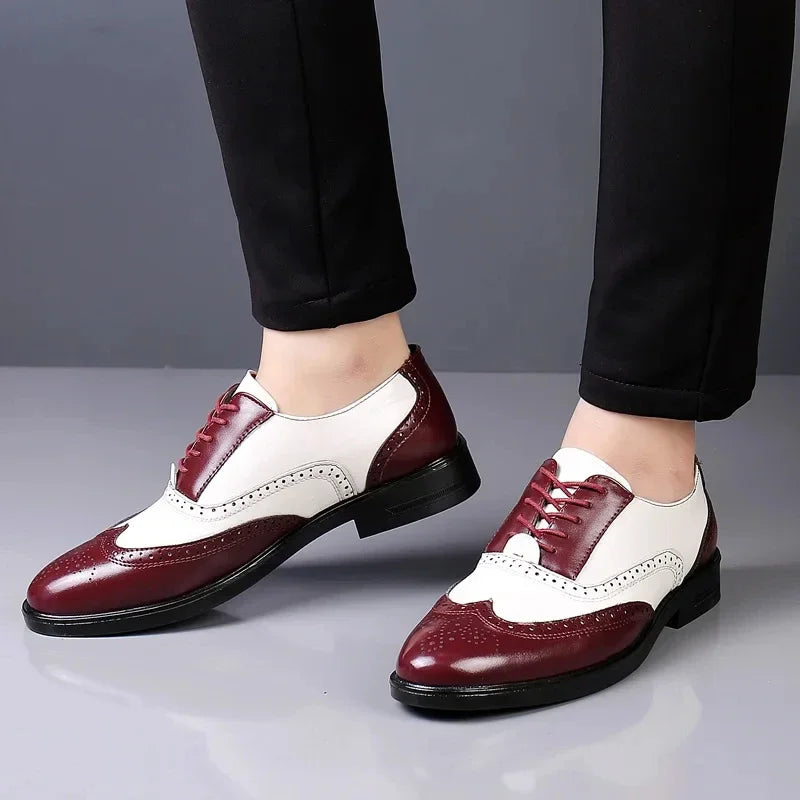 Chaussures habillées multicolores pour hommes Chaussures en cuir rétro pour hommes Chaussures d'affaires baroques pour hommes Chaussures décontractées Oxford pour hommes Erkek Ayakkabı