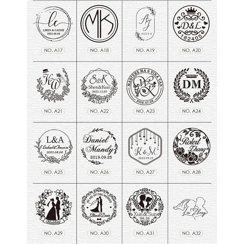 Thème de mariage Tampon LOGO personnalisé Personnalisation personnalisée Tête de tampon de cire à cacheter Décoration de carte d'invitation de mariage