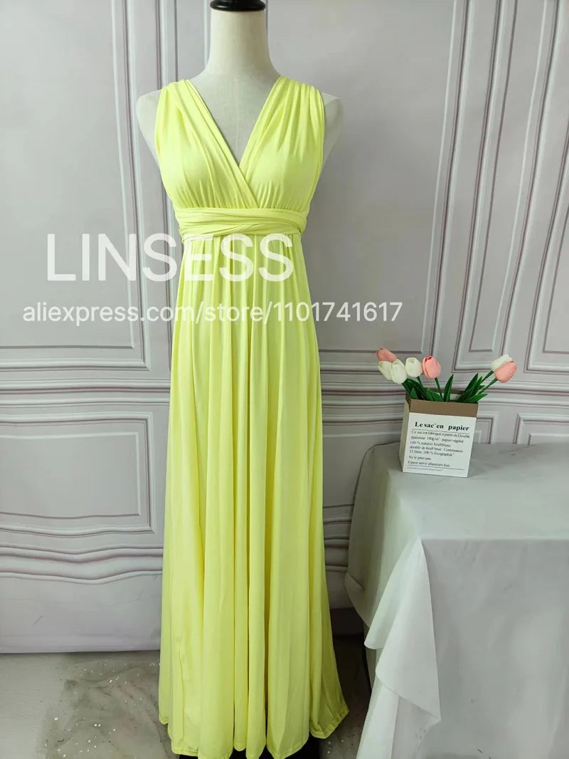 Robe de demoiselle d'honneur, robe longue vert olive de demoiselle d'honneur, robe convertible pour cortège nuptial, robe infinie multivoies, robe sur mesure