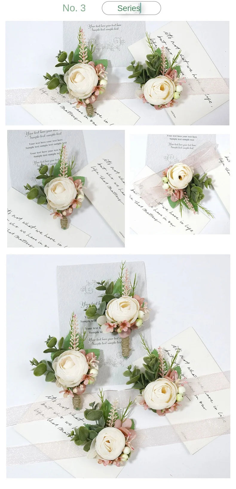 Wedding Boutonniere & Corsage | Silk Flower Pin for Groom, Groomsmen & Guests