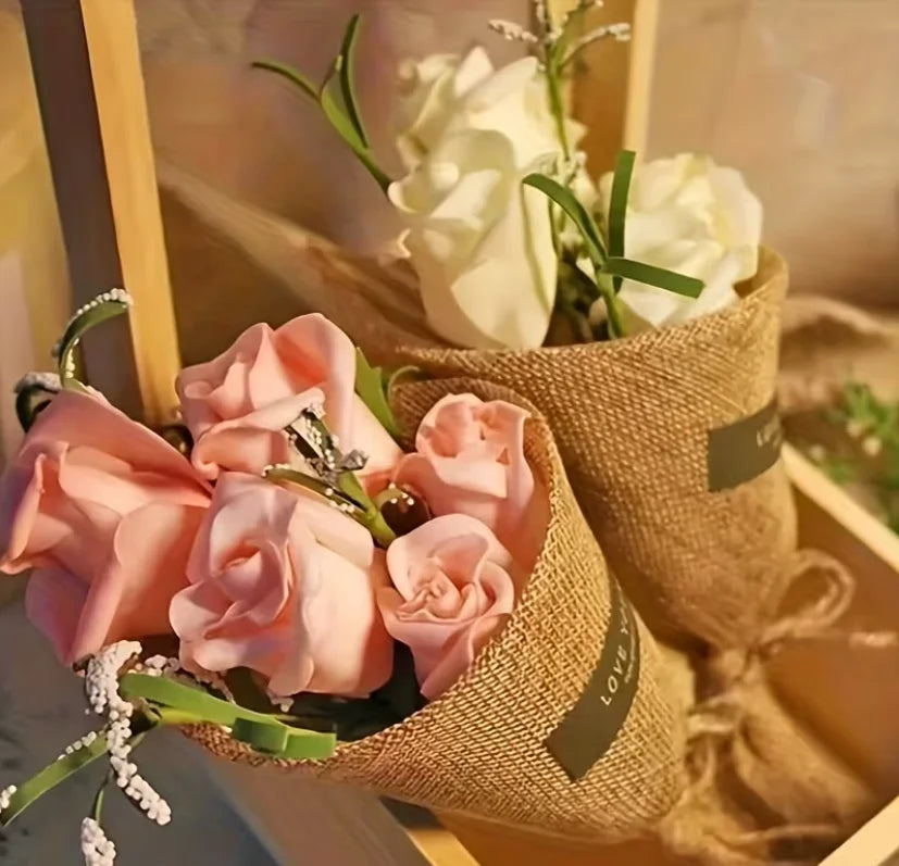Jute Burlap Ribbon Roll DIY Handmade Craft Supplies for Wedding Decor Gift Wrapping Flower Bouquets Table Garland Party DIY