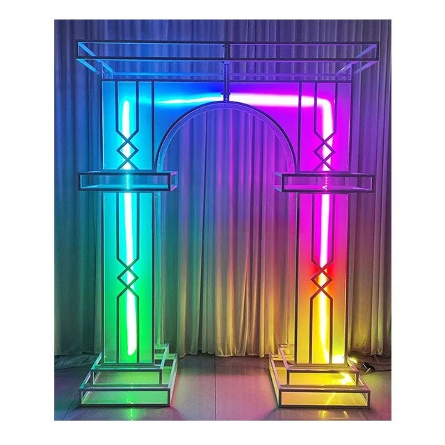 Support d'arche métallique pour décoration de scène de mariage, toile de fond d'arche de mariage 3D