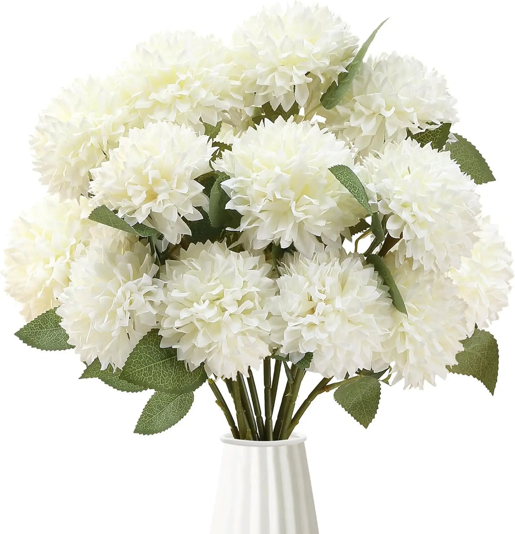 Boules de fleurs artificielles en chrysanthème pour la décoration de mariage et de la maison (Lot de 12)