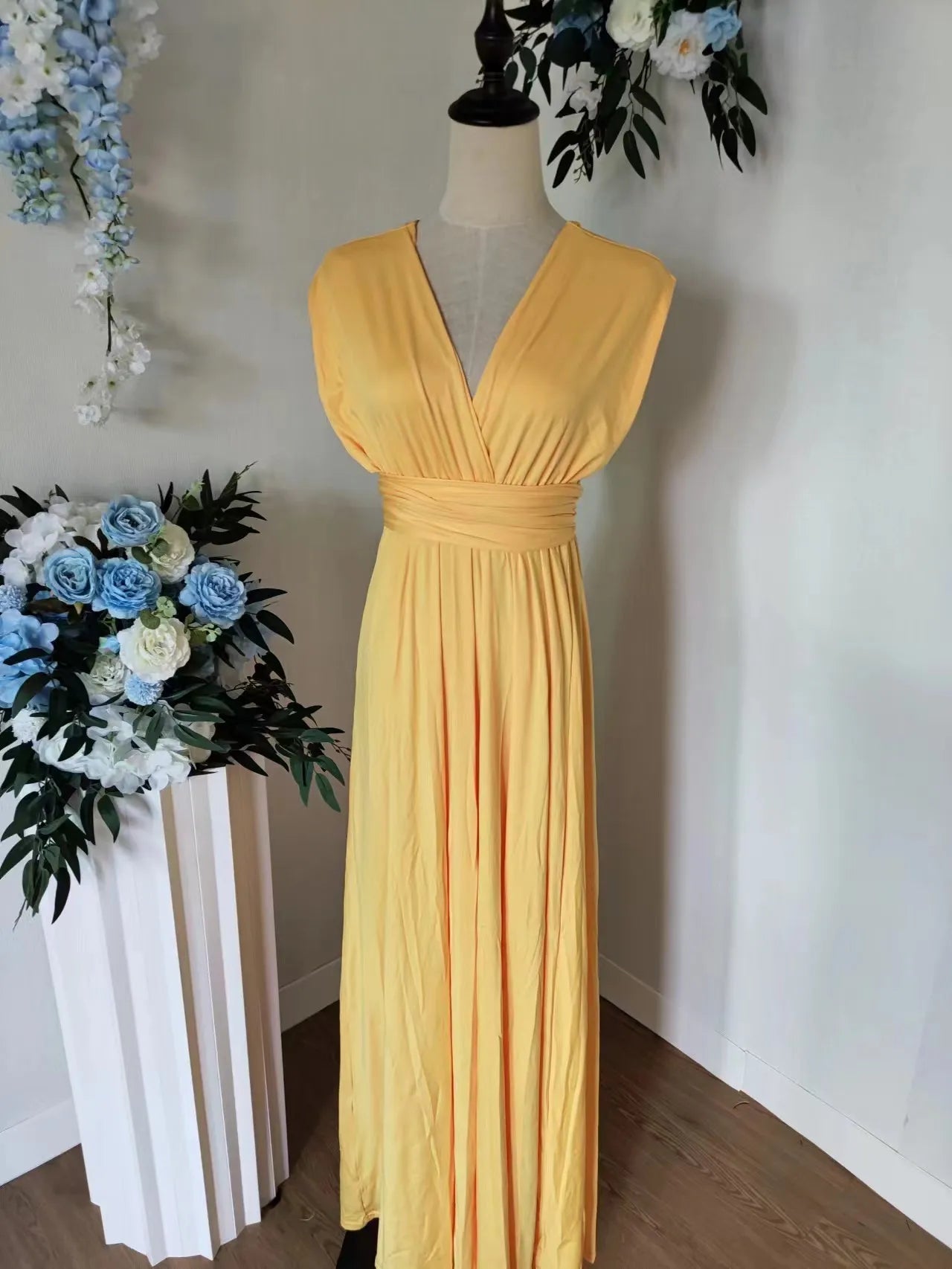 Robe de demoiselle d'honneur, robe longue vert olive de demoiselle d'honneur, robe convertible pour cortège nuptial, robe infinie multivoies, robe sur mesure