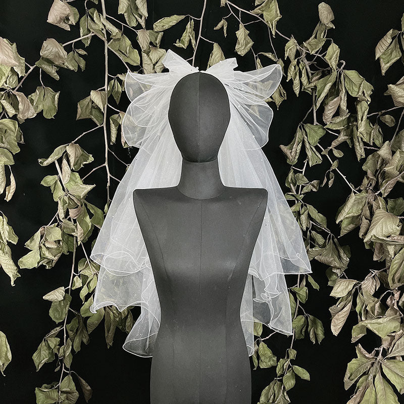 New Little Head veil White Hair Dresses Butterfly Wedding accessories