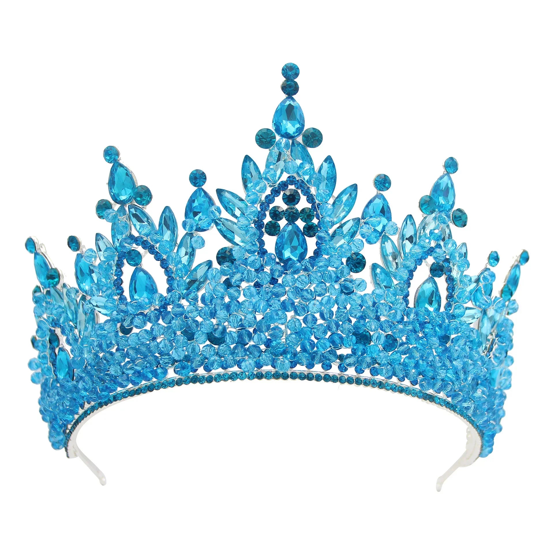 Accessoires de cheveux de mariage colorés roses, coiffe de concours de beauté, diadème de mariée Fait à la main en CRISTAL coloré avec perles