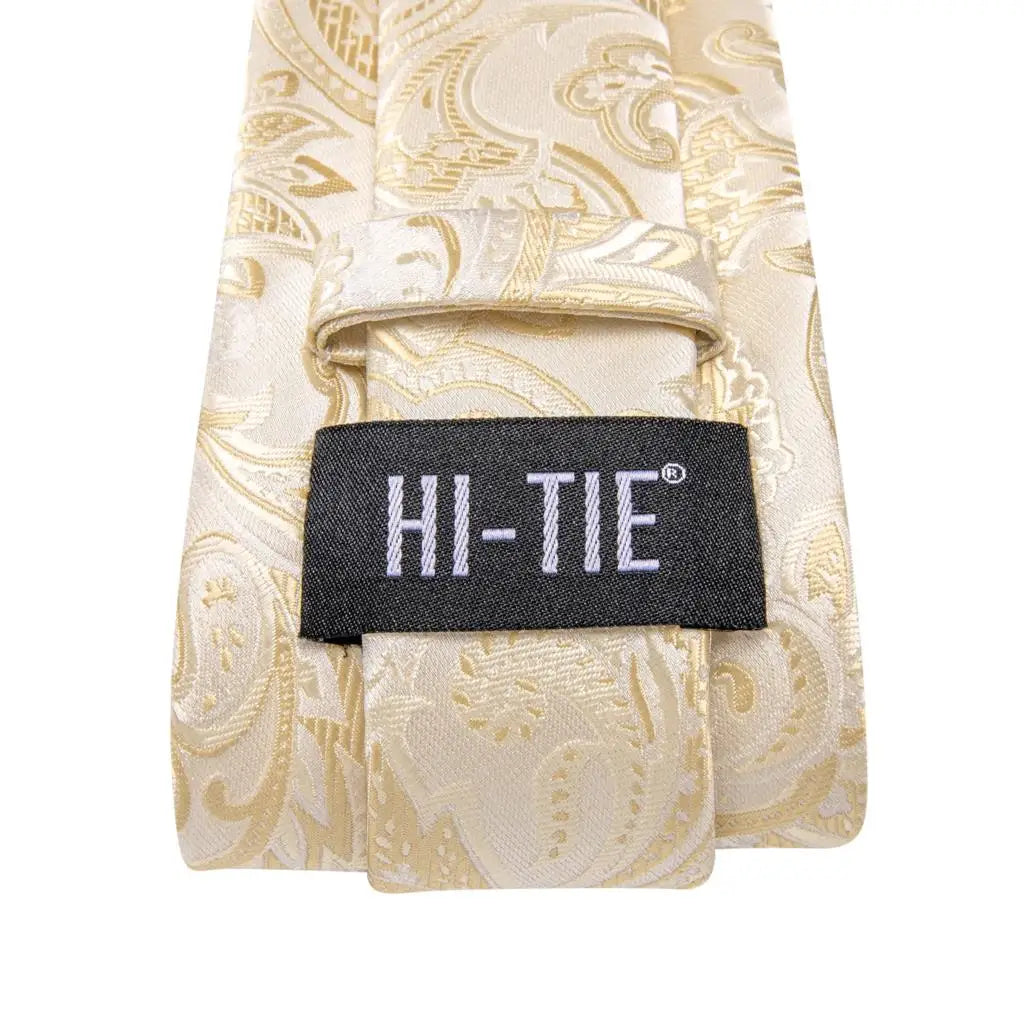 Silk Paisley & Floral Necktie Gift Set | Groom & Groomsmen Wedding Tie with Pocket Square & Cufflinks
