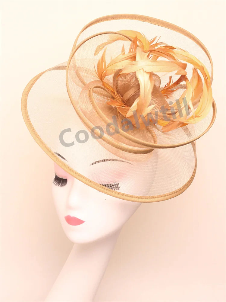 Accessoires de Cheveux de Mariée Voiles en Plumes Chapeaux Fascinators Chapeaux de Cocktail Coiffes Dames Course Occasion Chapeau de Fascinator Bandeau