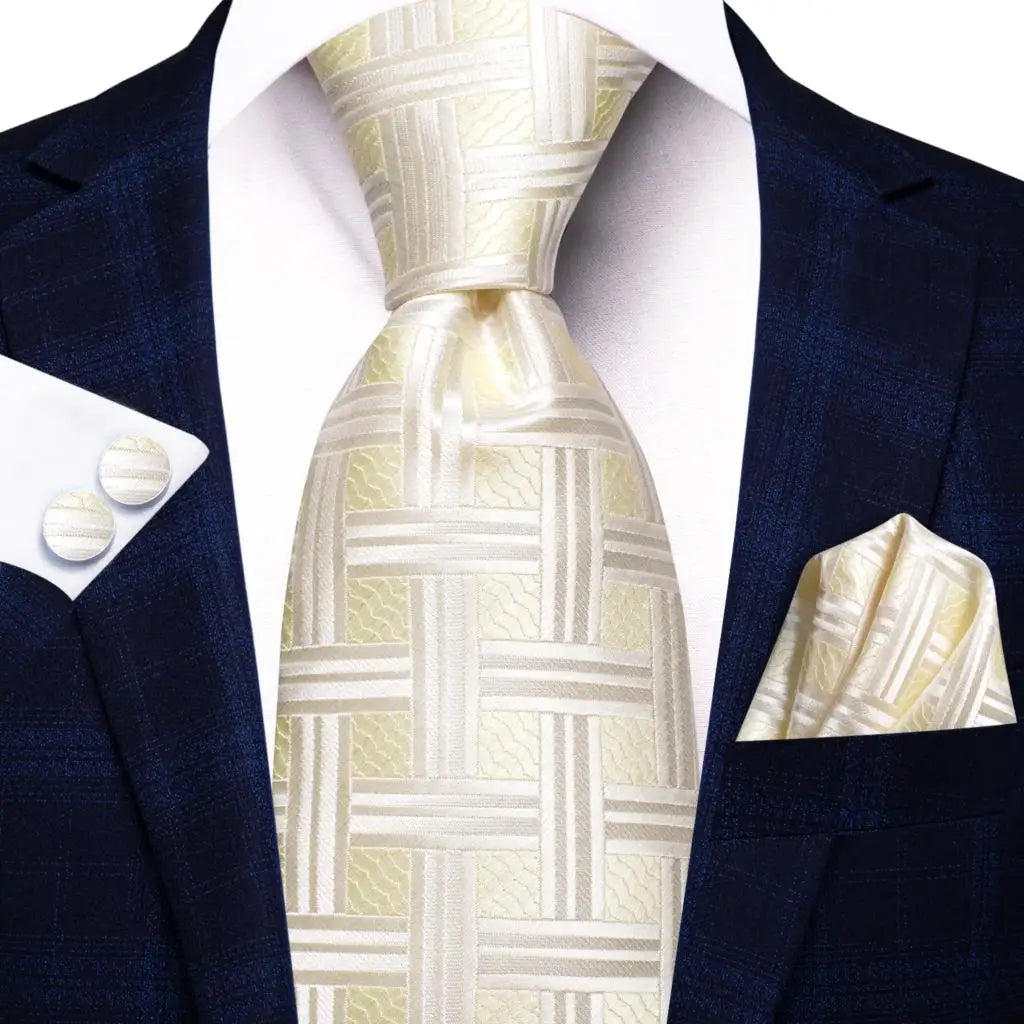 Silk Paisley & Floral Necktie Gift Set | Groom & Groomsmen Wedding Tie with Pocket Square & Cufflinks