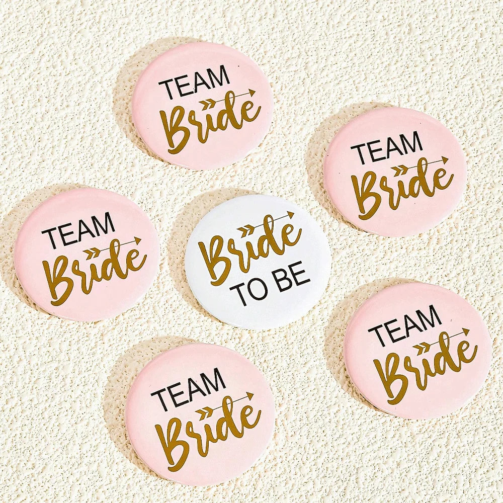 Team Bride & Team Groom Button Pin Set | Bachelorette Party Badges | Bridesmaid Gift Favors