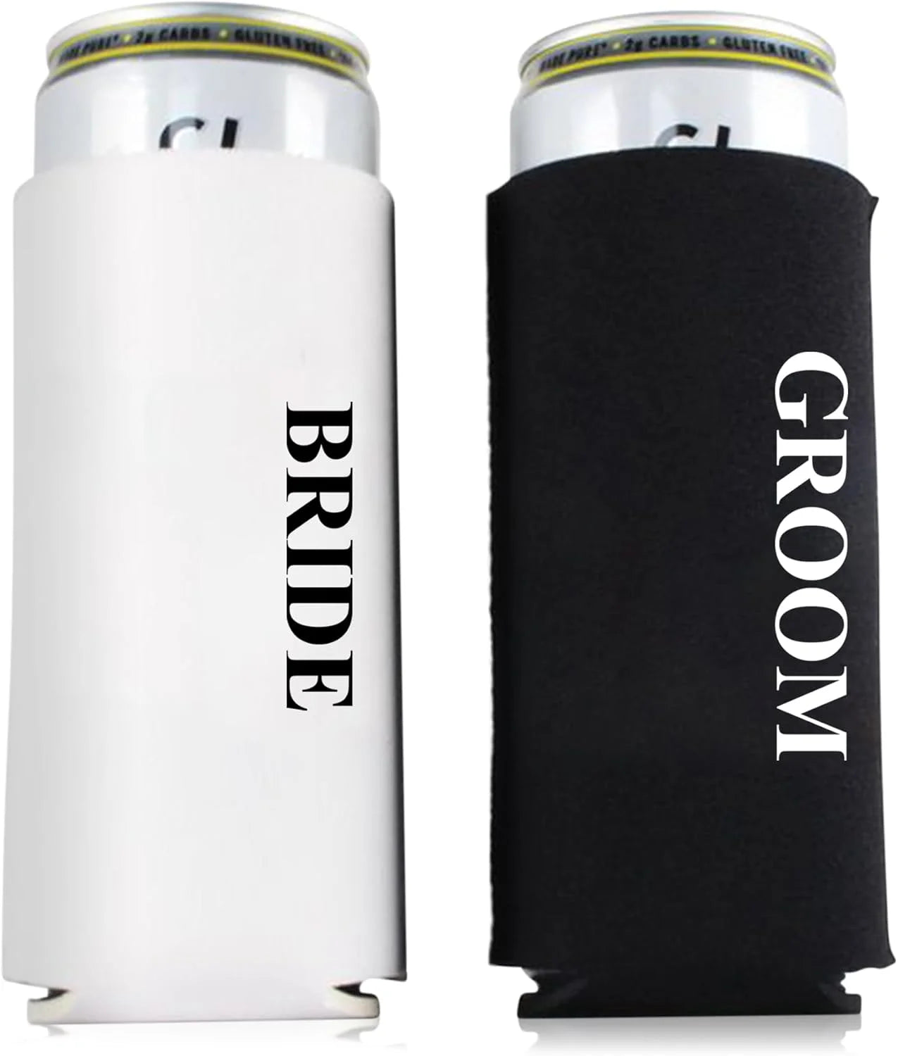 2 pièces cadeaux pour jeunes mariés, refroidisseurs de canettes, manchons de bouteille, lune de miel, fiançailles, douche nuptiale, enterrement de vie de jeune fille, fournitures de fête, cadeau