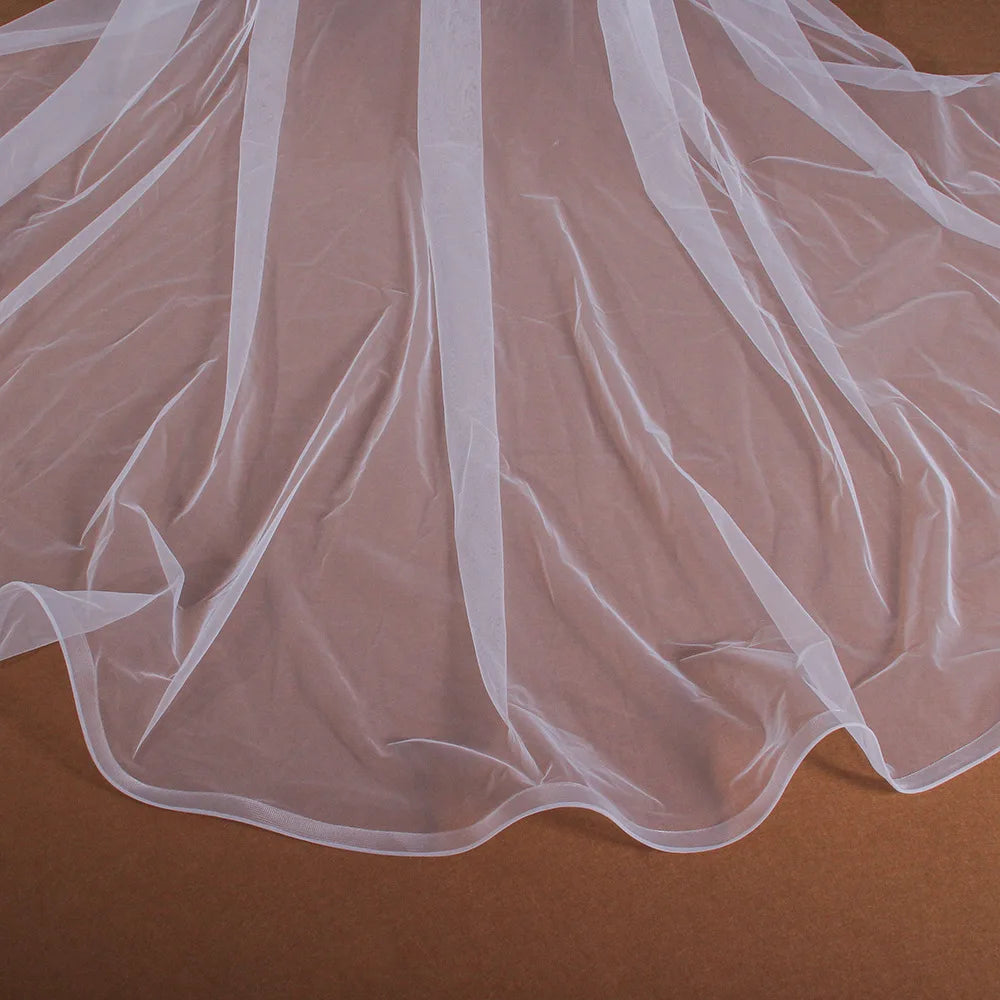 Cathedral Wedding Veils Two Tier with Comb Bride Veil Women Headpiece Bridal Hair Accessory