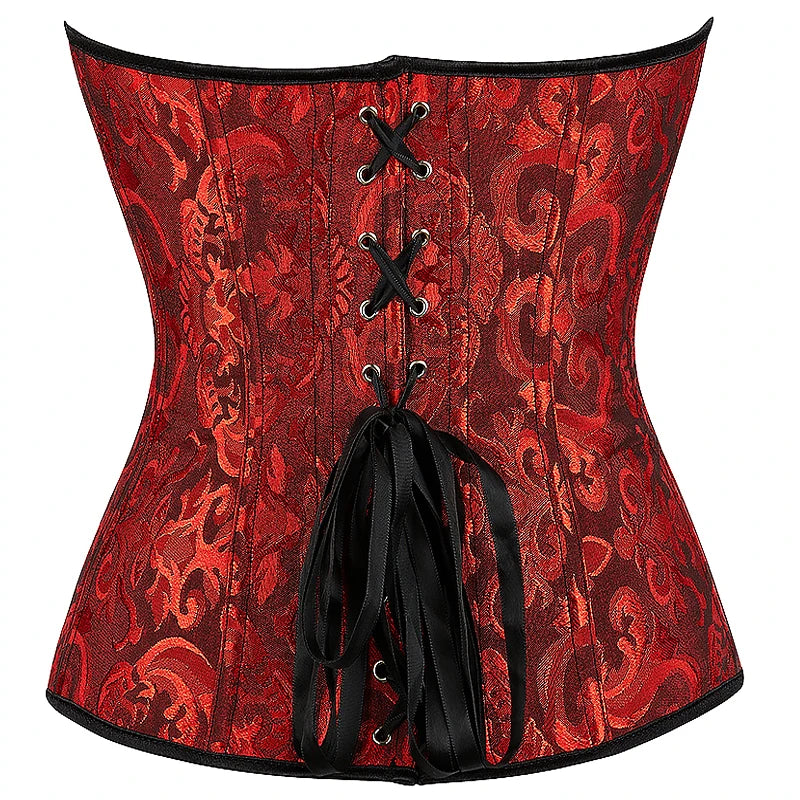 Corsets sexy pour femmes : serre-taille en satin à fleurs gothiques et vintage. Révélez la femme en vous.