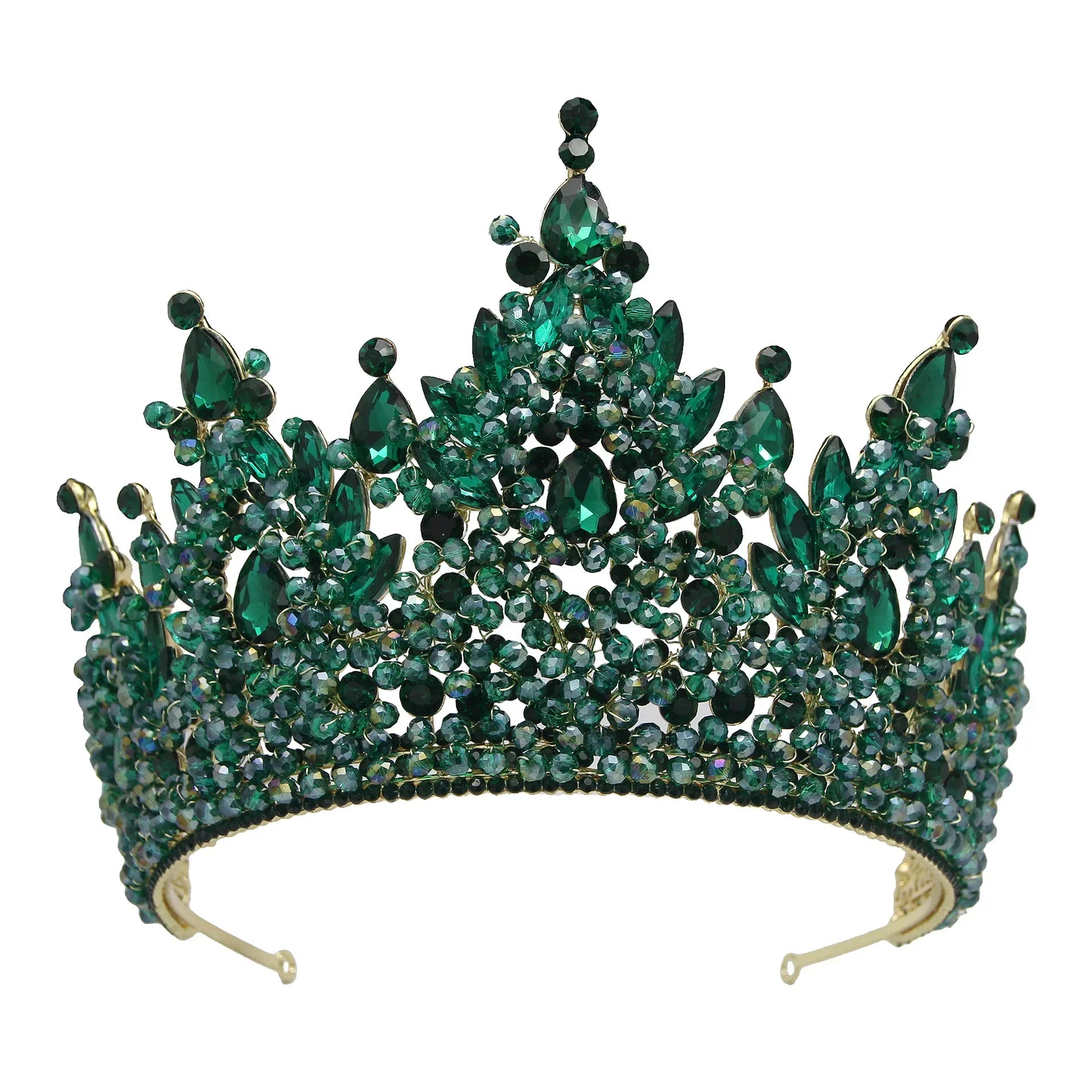 Accessoires de cheveux de mariage colorés roses, coiffe de concours de beauté, diadème de mariée Fait à la main en CRISTAL coloré avec perles