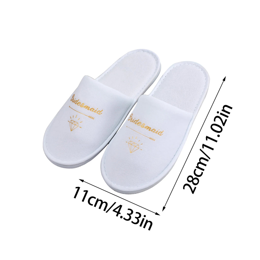 Personalised Wedding Bridal Party Slippers Bride / Bridesmaid Gift rose gold foil gold glitter Open Toes Slipper