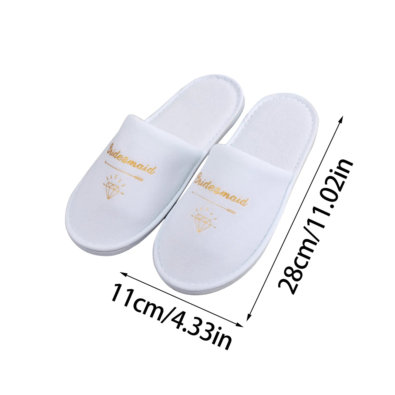Personalised Wedding Bridal Party Slippers Bride / Bridesmaid Gift rose gold foil gold glitter Open Toes Slipper