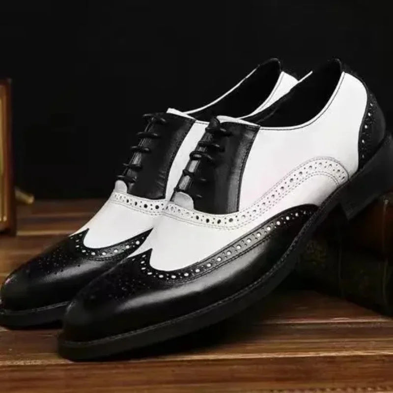 Chaussures habillées multicolores pour hommes Chaussures en cuir rétro pour hommes Chaussures d'affaires baroques pour hommes Chaussures décontractées Oxford pour hommes Erkek Ayakkabı
