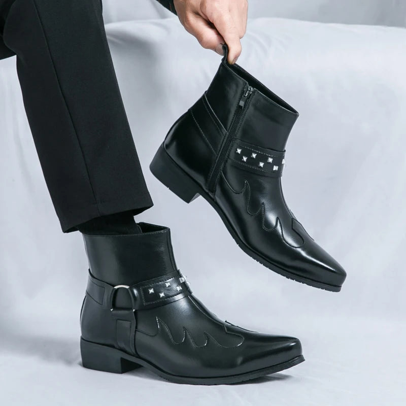 Nouvelle Collection Bottines Homme Chelsea Cuir Décontractées Mode Confortables Bottes Montantes Chaussures de Marche Baskets