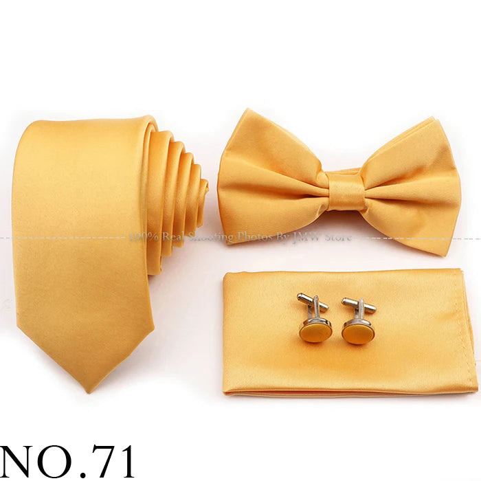 Ensemble cravate et nœud papillon violet bleu sauge vert en polyester, boutons de manchette et broche pour costume de marié, cravate de mariage, accessoire de chemise