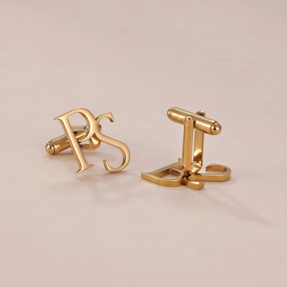 Personalized Initial Cufflinks for Men | Custom Monogram Groom & Wedding Gift