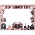 Rose Gold Rip Single Life Bachelorette Party Decor Photo Booth Prop Frame for Gothic Bride Or Die Engagement Bridal Shower Party