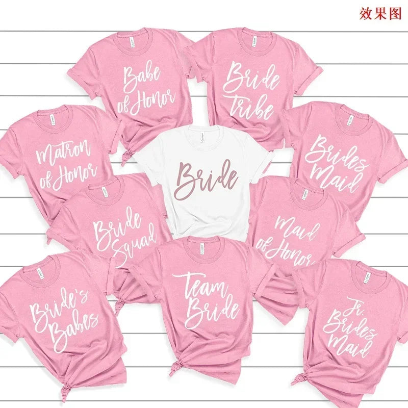 Bridal Bachelor Party T Shirts Baby of Honor Mother of The Groom Jr. Bridesmaid Bride Flowers Girl Brides Babes Team Bride Maid