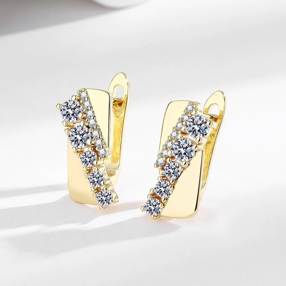 Boucles d'oreilles clous carrées AAAAA Zircon Tennis – Argent sterling 925