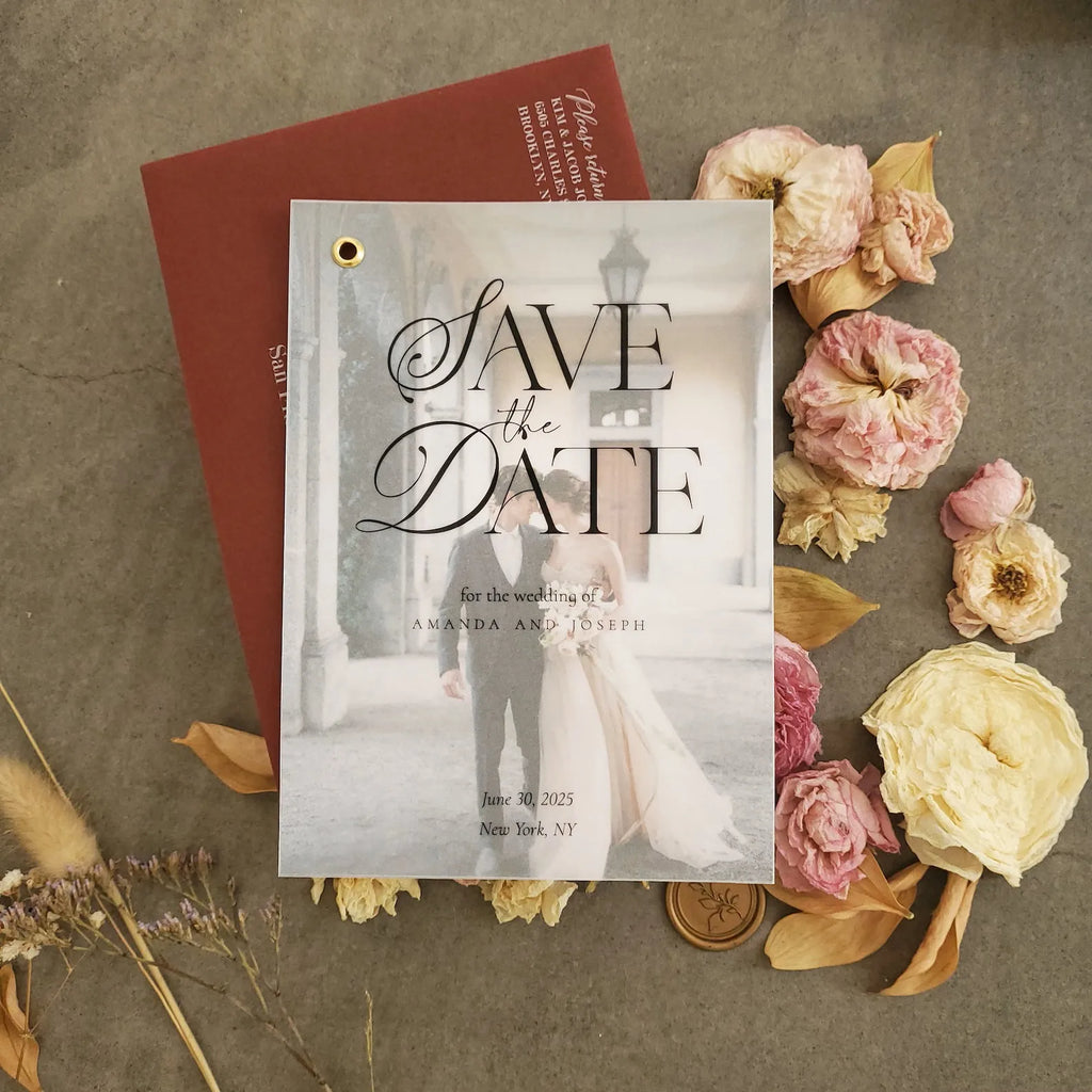 Faire-part de mariage élégant et personnalisé avec papier calque, annonce de mariage, fiançailles, nom personnalisé, fournitures de fête