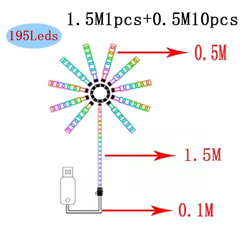 Guirlande lumineuse de Noël intelligente RVBIC à LED, bande lumineuse USB, lampe guirlande LED, pour l'extérieur, le jardin, la chambre, le camping, la décoration de mariage, lumières féériques