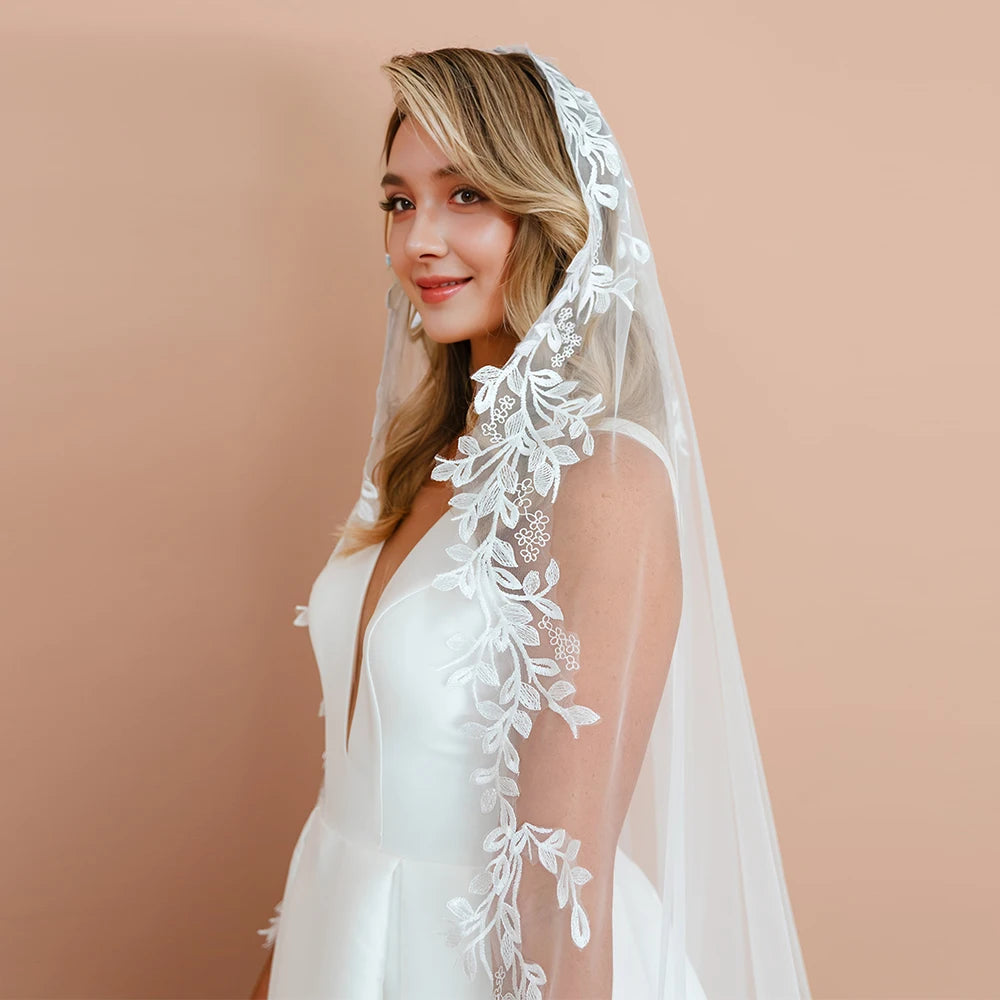 Wedding Bridal Veil Long 1 Layer Veil with Comb Elegant Wedding Accessories Velos De Novia voile de mariee VP115