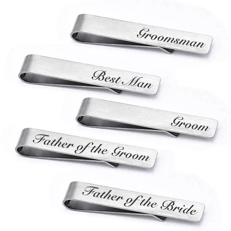 Men's Brushed Stainless Steel Tie Clip – Groom, Best Man & Groomsman Wedding Gift
