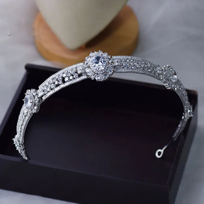 Sparkling Drop water Crystals Wedding Tiaras Headpeices Bridal Headbands Brides Hair Accessories Evening Head Wear
