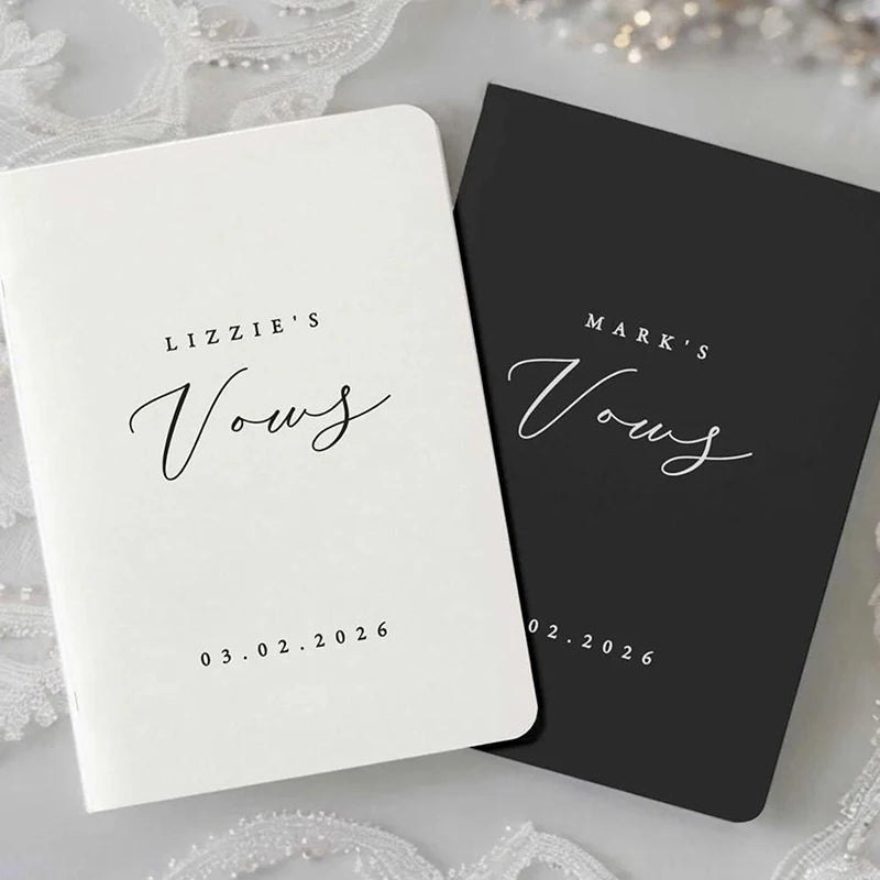 Personalized Wedding Vow Books Bride & Groom Speeches Custom His and Hers Vow Books Wedding Ceremony Decor Engagement Gift