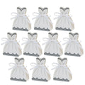 10pcs Wedding Dress Patterns Candy Box Wedding Bridal Souvenirs Candy Box With Ribbon Suit Bride And Groom Accessories Decor