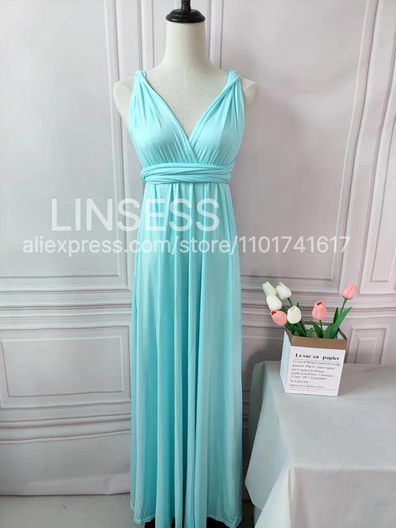 Robe de demoiselle d'honneur, robe longue vert olive de demoiselle d'honneur, robe convertible pour cortège nuptial, robe infinie multivoies, robe sur mesure