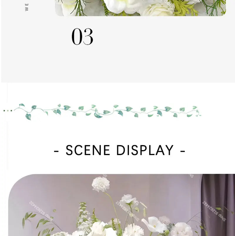 Centre de table de mariage de luxe en boule de roses blanches
