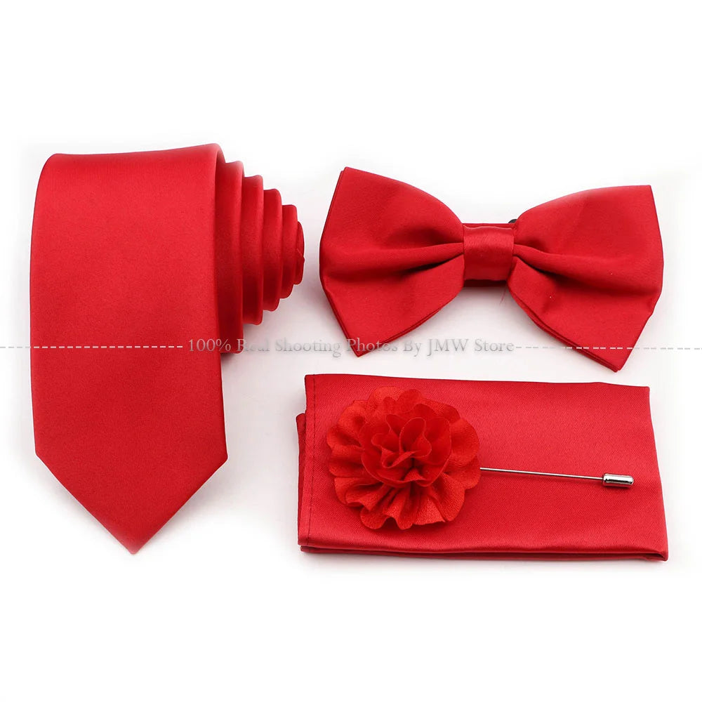 Ensemble cravate et nœud papillon violet bleu sauge vert en polyester, boutons de manchette et broche pour costume de marié, cravate de mariage, accessoire de chemise