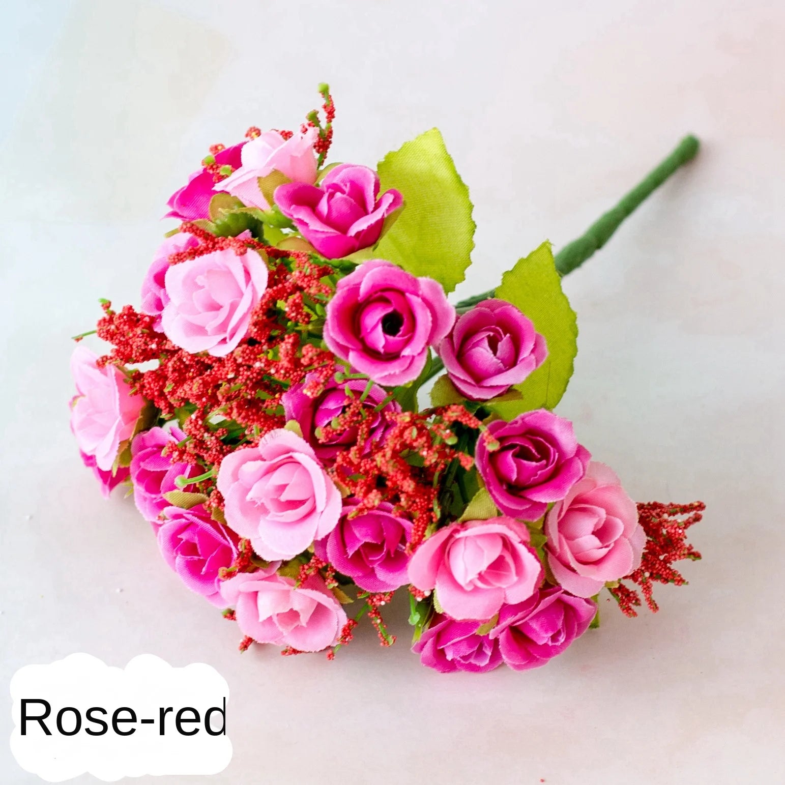 Bouquet de roses artificielles diamant – 21 fleurs, 7 tiges