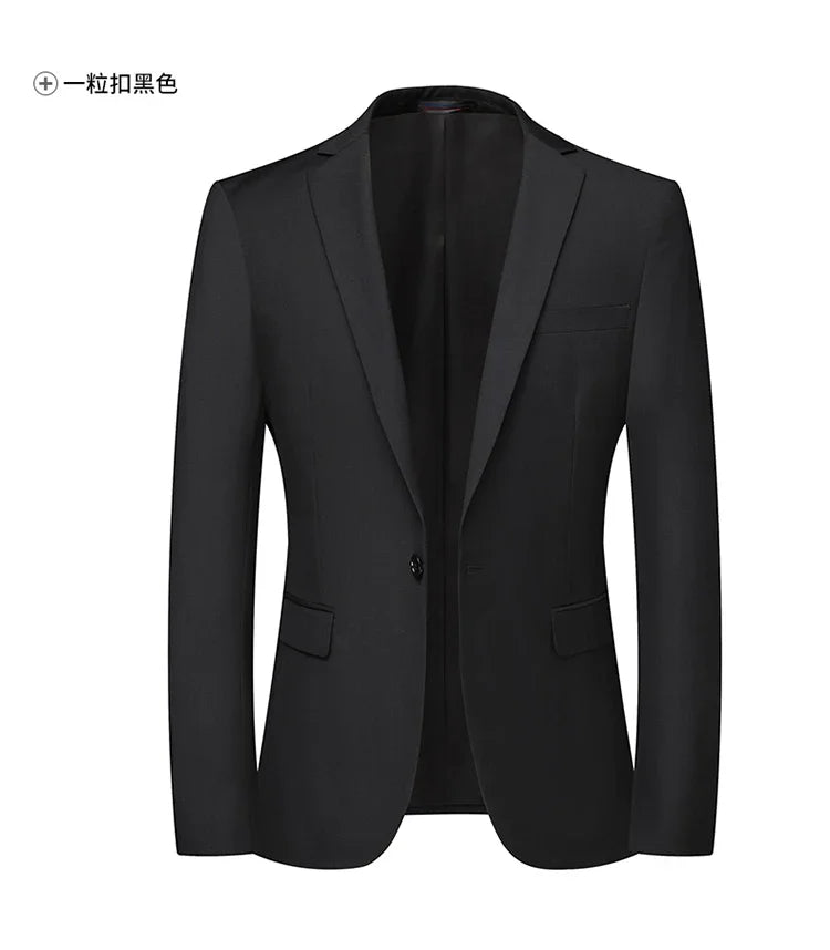 Solid Color Blazer Men's Fashion Business Solid Color British Style Professional Work Groom Wedding Dress Best Man Blazer Jacket