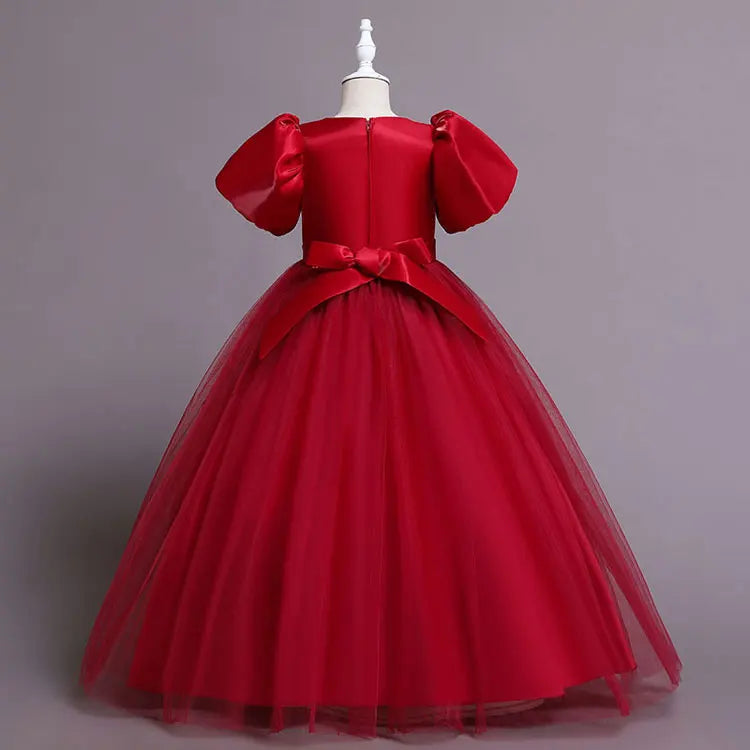 Robes de Demoiselle d'honneur pour Mariages Robes de Soirée Princesse pour Filles Robes d'Enfants à Manches Courtes Robe de Soirée Mariage 3-12 Ans