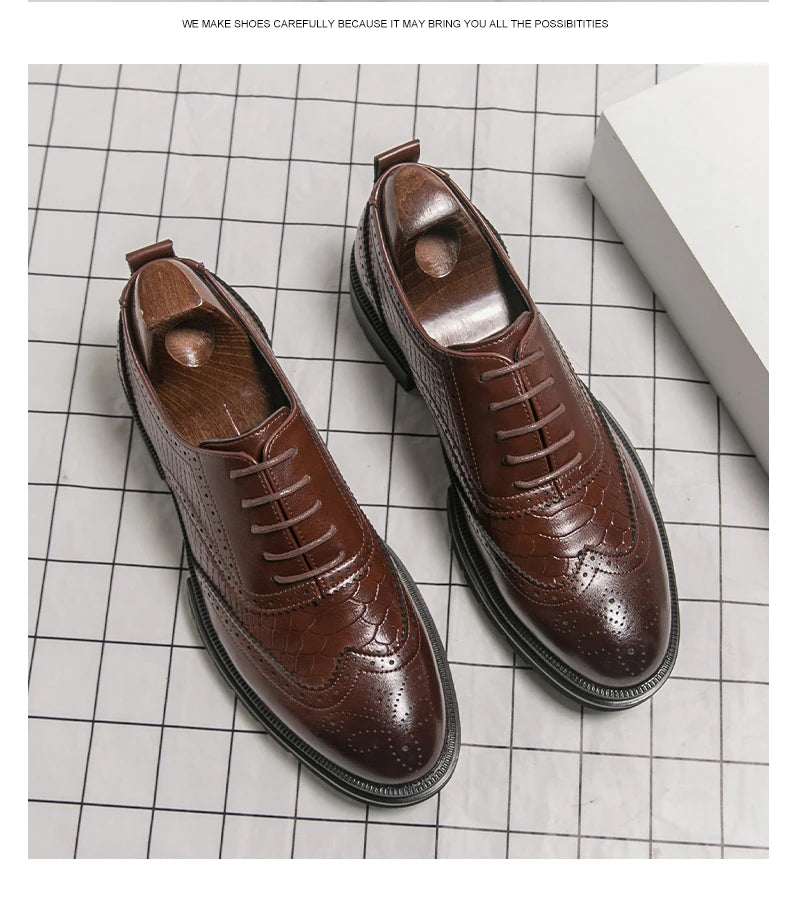 Chaussures classiques de mariage en cuir pour hommes Richelieu Chaussures habillées d'affaires de haute qualité pour hommes Chaussures de bureau pour homme pour fête, événements sociaux ou occasions formelles